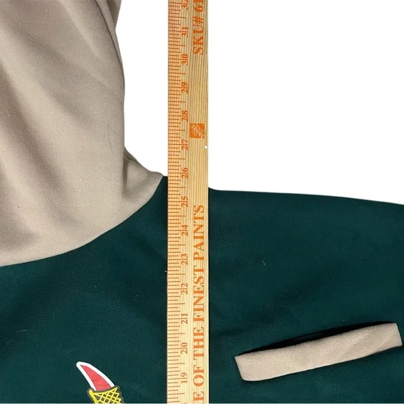 Stylish Men's Varsity Bomber Jacket - Green and Tan - Picture 7 of 8